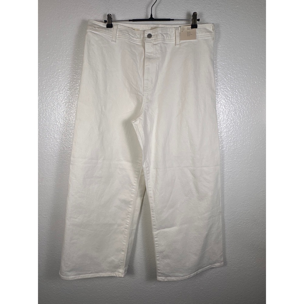 Universal Thread Sailor Wide Leg Jeans White High Rise Denim Pants‎ Size 16 NEW